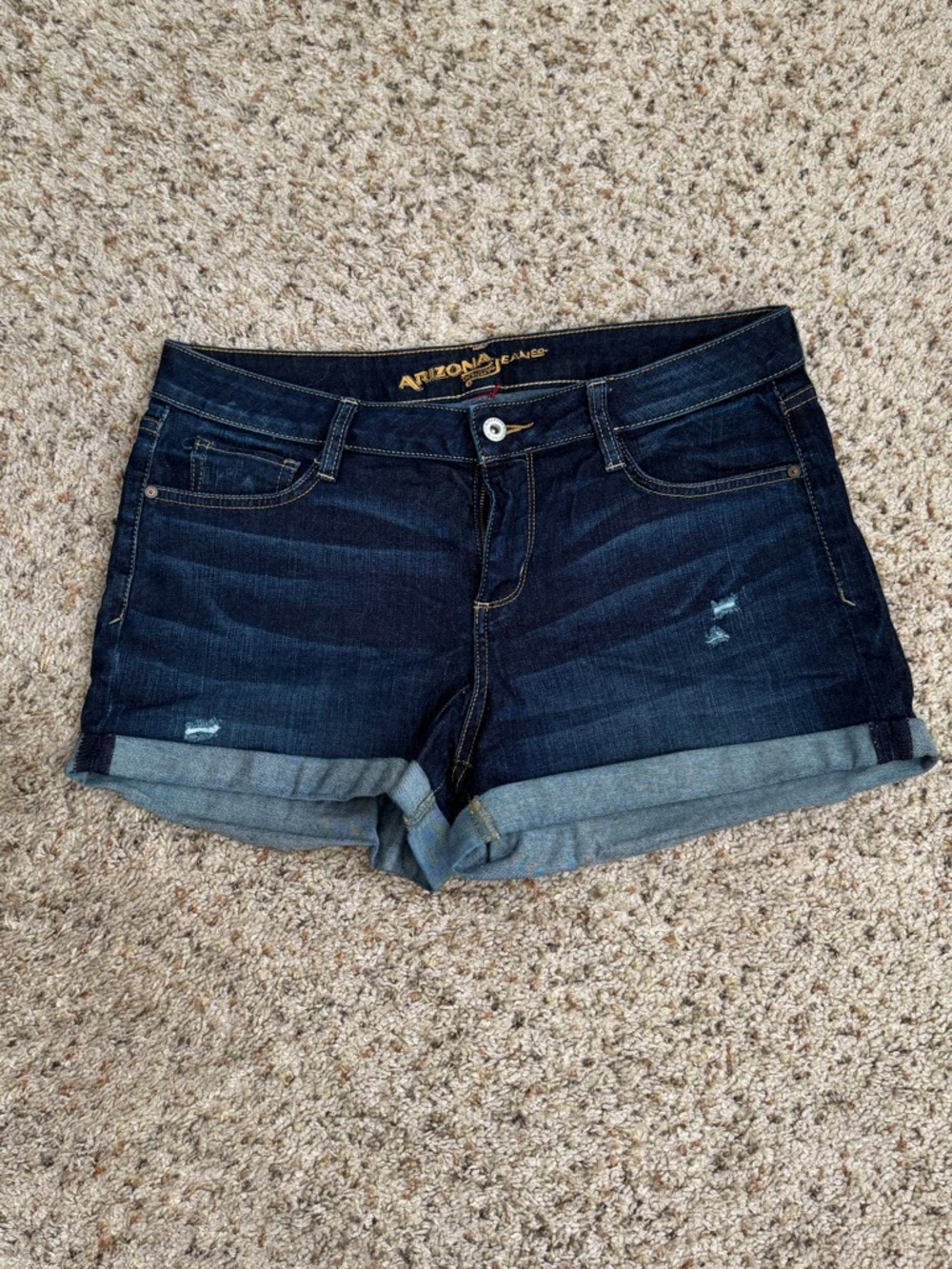 Arizona Jean Company Dark Indigo Rolled Hem Denim Shorts